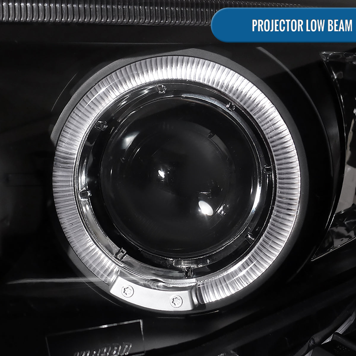 Ronnin - Se adapta a Toyota Corolla 2009-2010 Par de faros delanteros con proyector LED de doble aro y repuesto mejorado | Negro