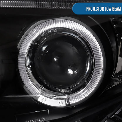 Ronnin - Se adapta a Toyota Corolla 2009-2010 Par de faros delanteros con proyector LED de doble aro y repuesto mejorado | Negro