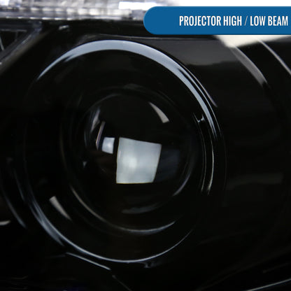 Ronnin - Faros delanteros con proyector LED de repuesto para Toyota Corolla 2011-2013 | Negro ahumado