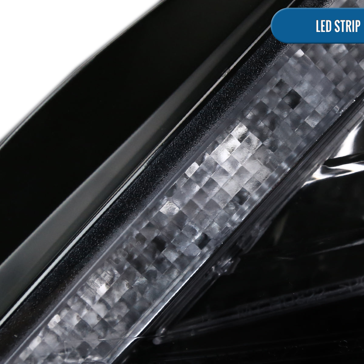 Ronnin - Faros delanteros con proyector LED de repuesto para Toyota Corolla 2011-2013 | Negro ahumado