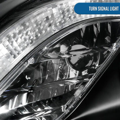 Ronnin - Faros delanteros con proyector LED de circulación diurna de repuesto, compatibles con Toyota Corolla 2011-2013 | Negro