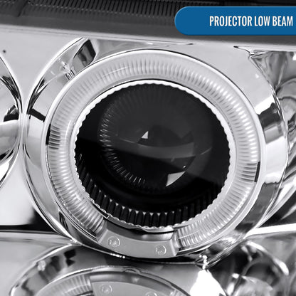 Ronnin - Se adapta a Toyota Corolla 1993-1997 Mejora Reemplazo Faros delanteros LED con doble aro y proyector, par | Cromado