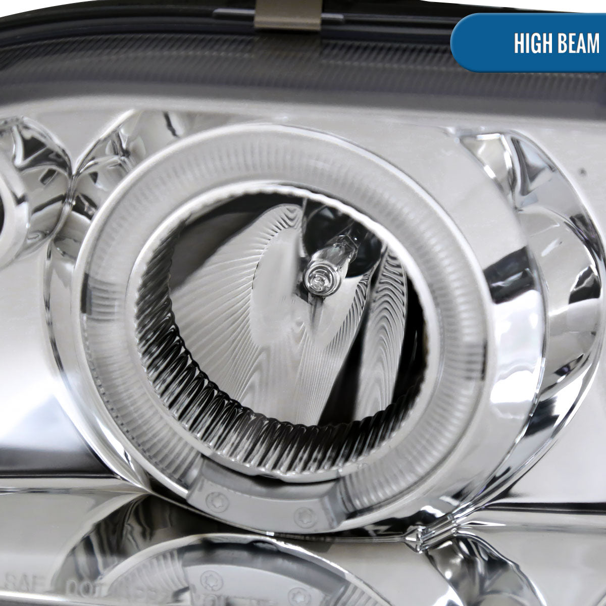Ronnin - Se adapta a Toyota Corolla 1993-1997 Mejora Reemplazo Faros delanteros LED con doble aro y proyector, par | Cromado