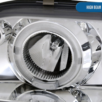 Ronnin - Se adapta a Toyota Corolla 1993-1997 Mejora Reemplazo Faros delanteros LED con doble aro y proyector, par | Cromado