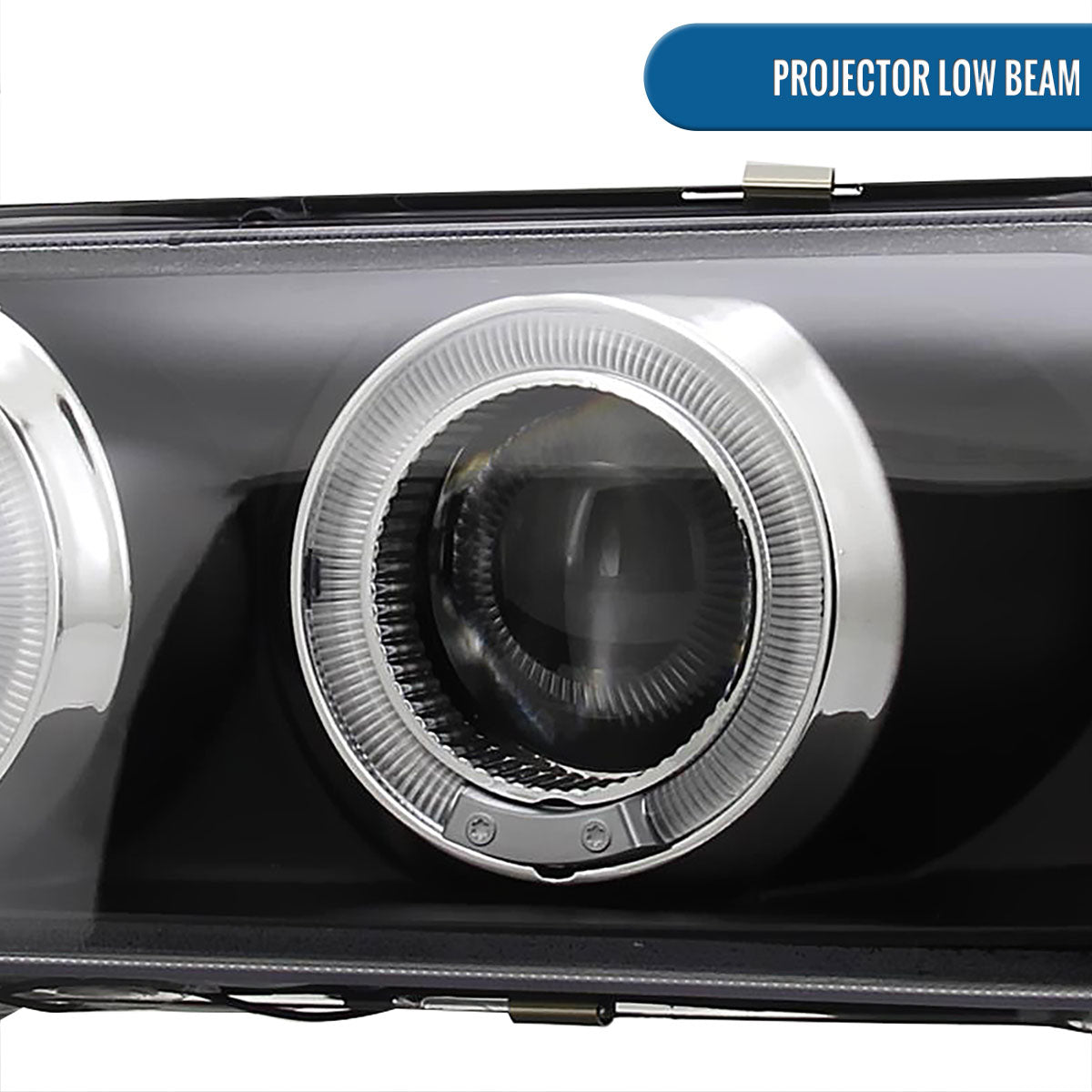Ronnin - Se adapta a Toyota Corolla 1993-1997, actualización, reemplazo, faros delanteros con proyector LED de doble aro, par | Negro