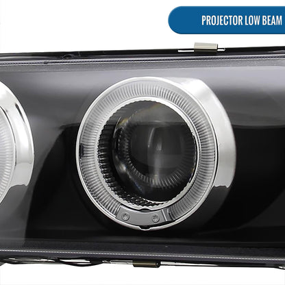 Ronnin - Se adapta a Toyota Corolla 1993-1997, actualización, reemplazo, faros delanteros con proyector LED de doble aro, par | Negro