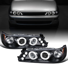 Ronnin - Se adapta a Toyota Corolla 1993-1997, actualización, reemplazo, faros delanteros con proyector LED de doble aro, par | Negro