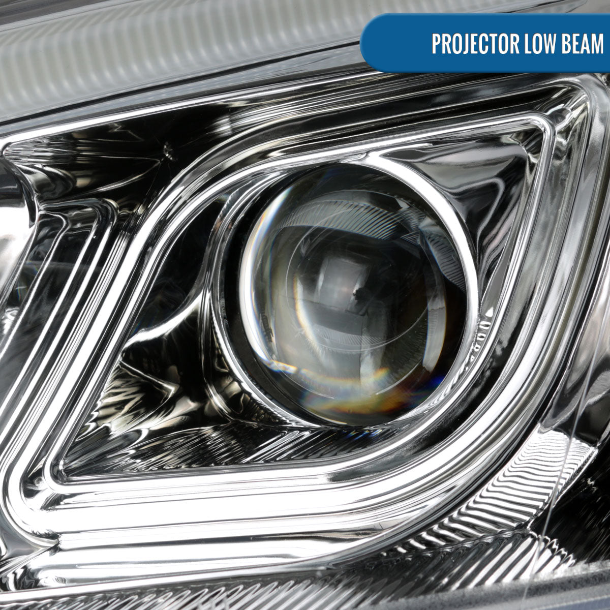 Ronnin - Fits 2007-2011 Honda CR-V CRV Upgraded Replacement LED Tube Projector Headlights Assembly Pair | Chrome