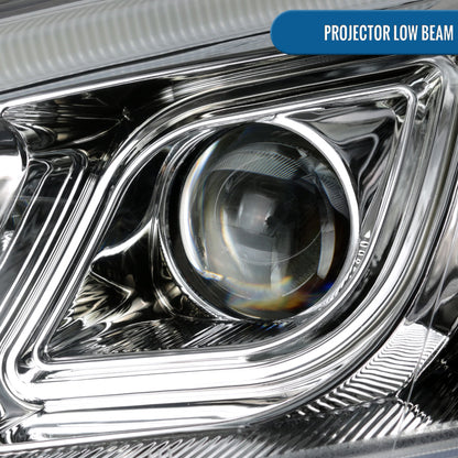 Ronnin - Fits 2007-2011 Honda CR-V CRV Upgraded Replacement LED Tube Projector Headlights Assembly Pair | Chrome