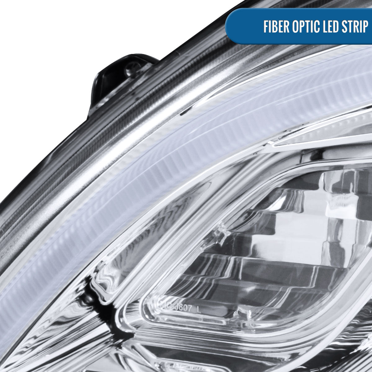 Ronnin - Fits 2007-2011 Honda CR-V CRV Upgraded Replacement LED Tube Projector Headlights Assembly Pair | Chrome