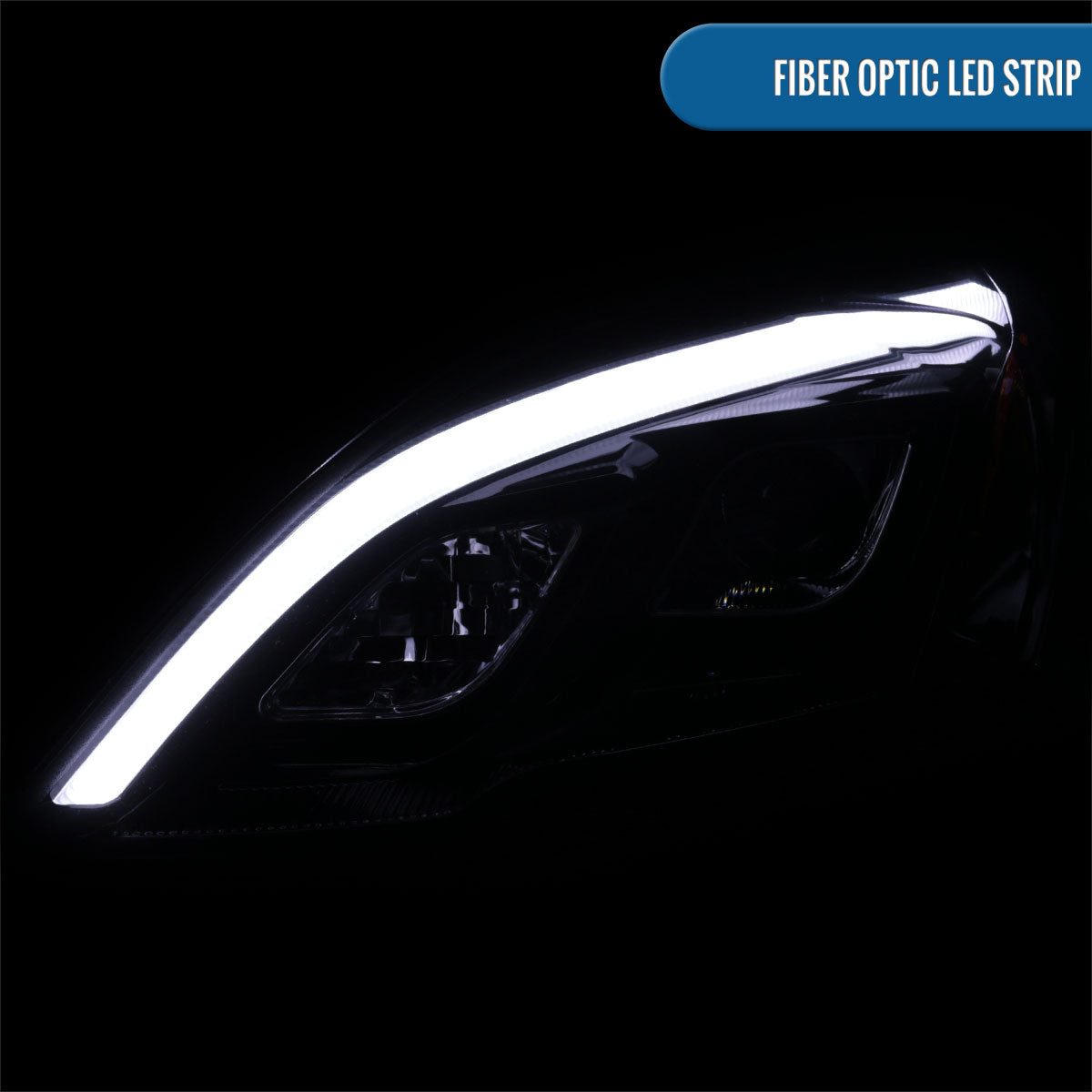 Ronnin - Fits 2007-2011 Honda CR-V CRV Upgraded Replacement LED Tube Projector Headlights Assembly Pair | Black Smoke