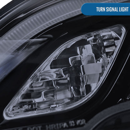 Ronnin - Fits 2007-2011 Honda CR-V CRV Upgraded Replacement LED Tube Projector Headlights Assembly Pair | Black Smoke