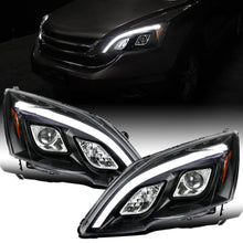 Ronnin - Fits 2007-2011 Honda CR-V CRV Upgraded Replacement LED Tube Projector Headlights Assembly Pair | Black