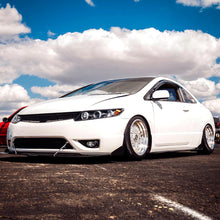 Ronnin - Fits 2006-2011 Honda Civic 2Dr  Coupe LED Angel Eyes Dual Halo Rims Projector Headlights Replacement Pair | Black