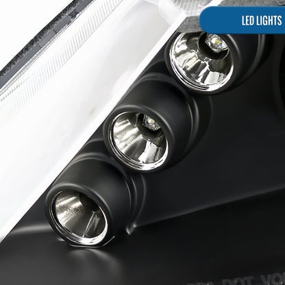 Ronnin - Fits 2006-2011 Honda Civic 4-Door Sedan LED Angel Eyes Dual Halo Rims Projector Headlights Replacement Pair | Black