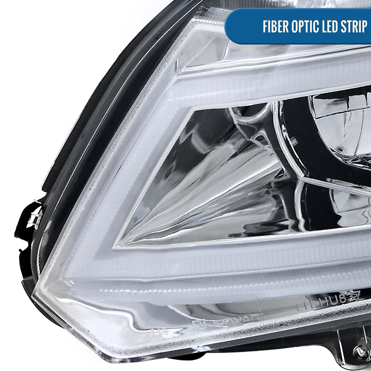 Ronnin - Fits 2012-2013 Honda Civic 2Dr Coupe 2012-2015 4Dr Sedan Upgraded Replacement LED Tube Driving Lights Projector Headlights Assembly Pair | Chrome