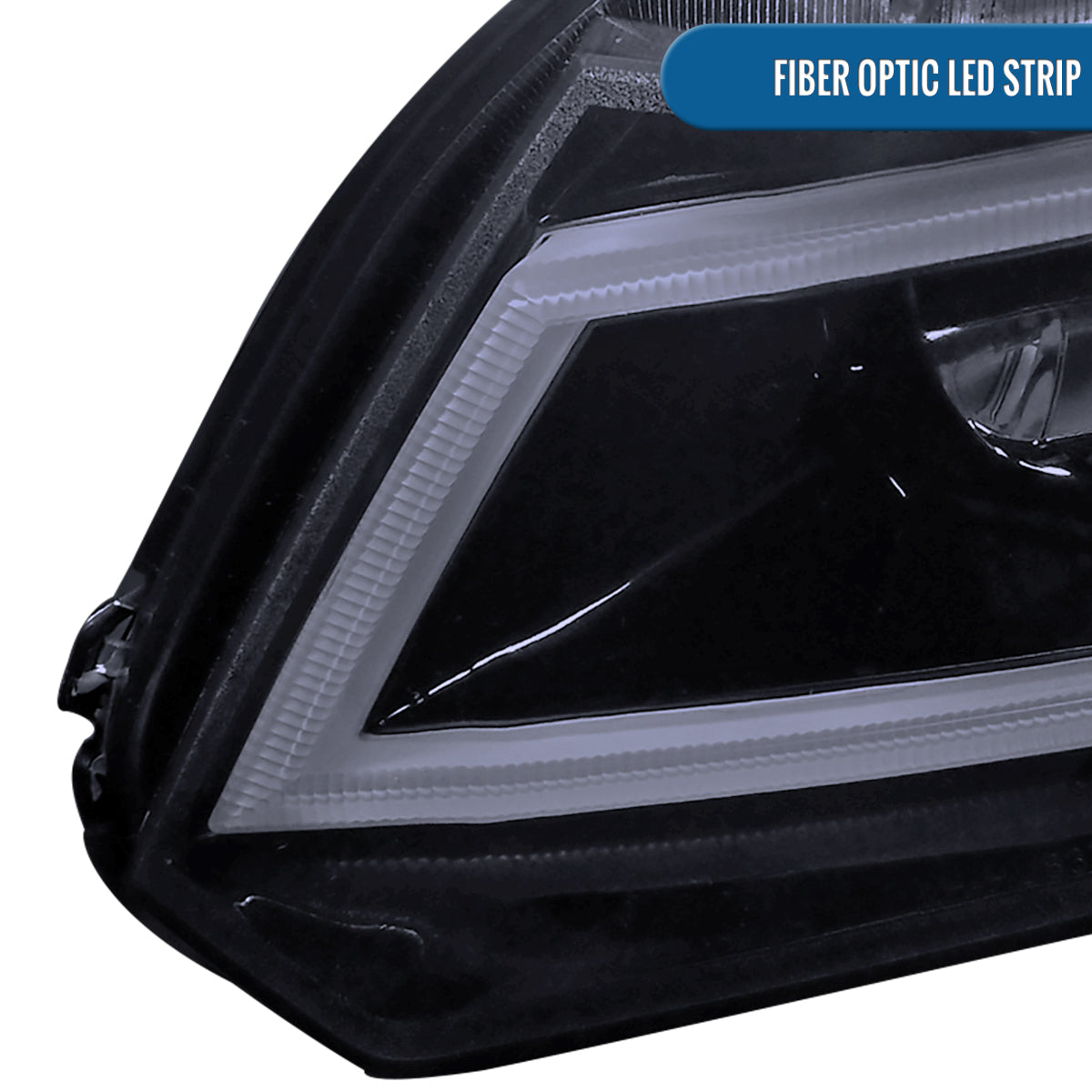 Ronnin - Fits 2012-2013 Honda Civic 2Dr Coupe 2012-2015 4Dr Sedan Upgraded Replacement LED Tube Driving Lights Projector Headlights Assembly Pair | Black Smoke