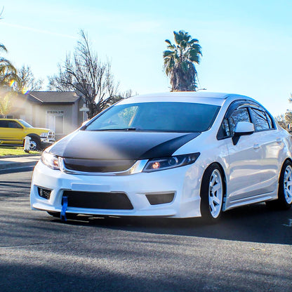 Ronnin - Fits 2012-2013 Honda Civic 2Dr Coupe 2012-2015 4Dr Sedan Upgraded Replacement LED Tube Driving Lights Projector Headlights Assembly Pair | Black Smoke