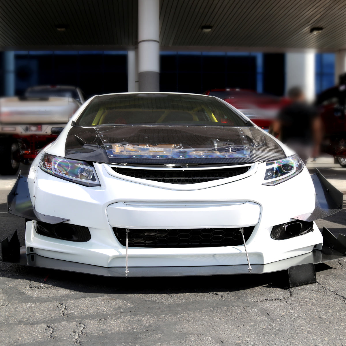 Ronnin - Fits 2012-2013 Honda Civic 2Dr Coupe 2012-2015 4Dr Sedan Upgraded Replacement LED Tube Driving Lights Projector Headlights Assembly Pair | Black