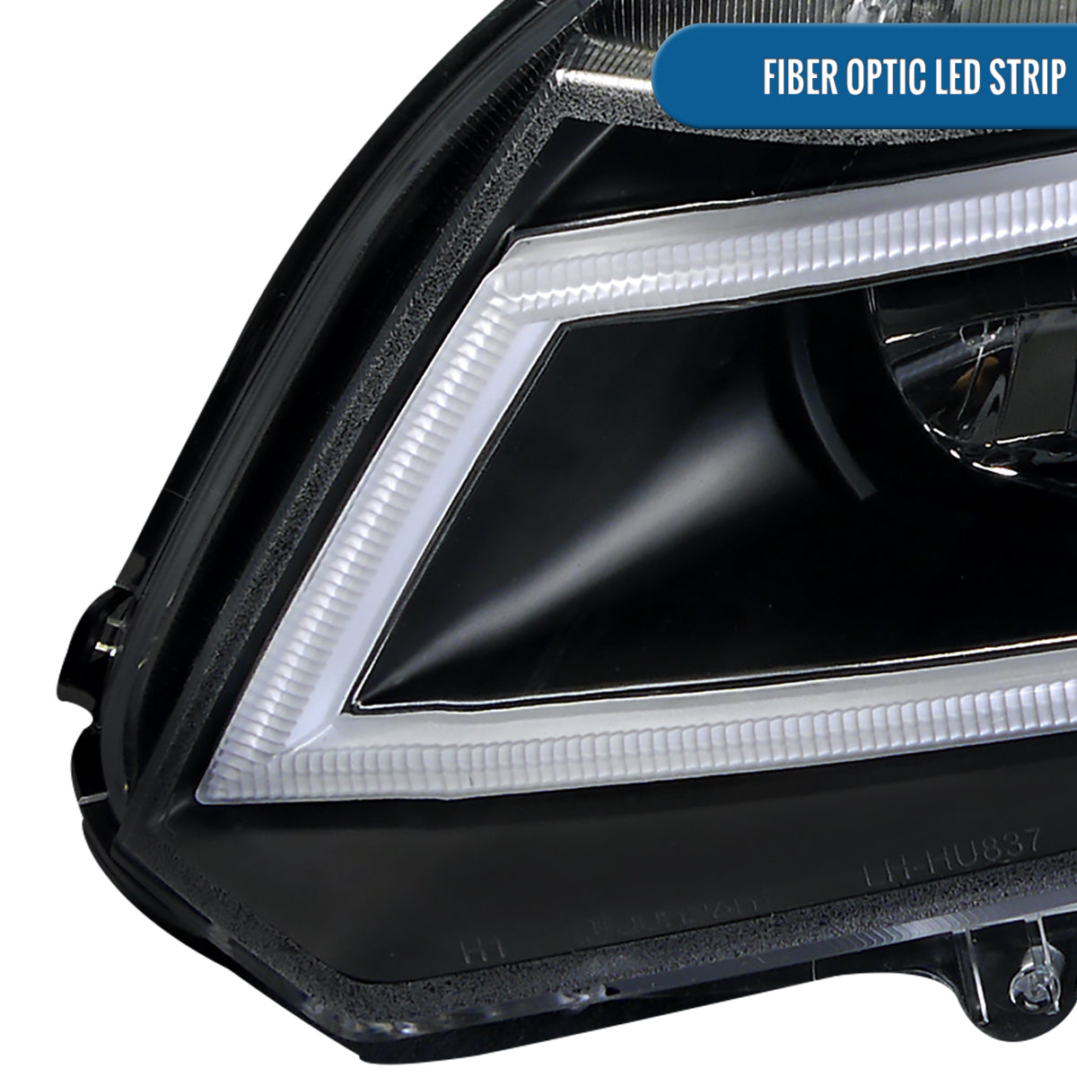 Ronnin - Fits 2012-2013 Honda Civic 2Dr Coupe 2012-2015 4Dr Sedan Upgraded Replacement LED Tube Driving Lights Projector Headlights Assembly Pair | Black