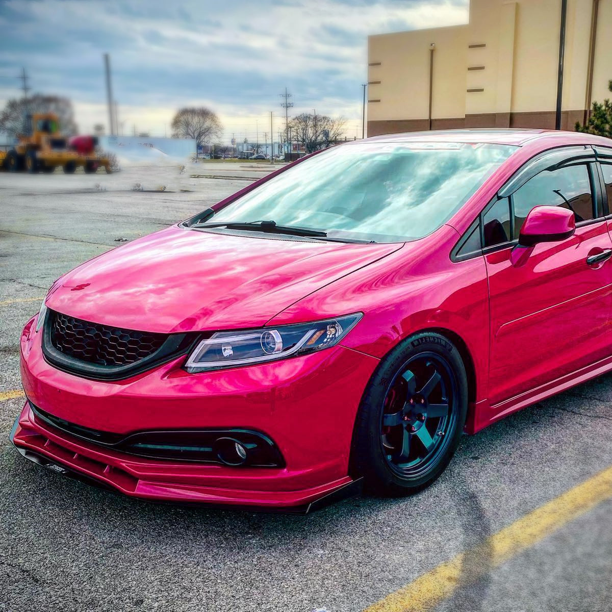 Ronnin - Fits 2012-2013 Honda Civic 2Dr Coupe 2012-2015 4Dr Sedan Upgraded Replacement LED Tube Driving Lights Projector Headlights Assembly Pair | Black