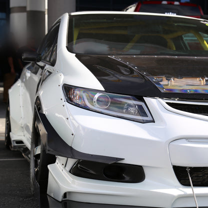 Ronnin - Fits 2012-2013 Honda Civic 2Dr Coupe 2012-2015 4Dr Sedan Upgraded Replacement LED Tube Driving Lights Projector Headlights Assembly Pair | Black