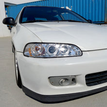 Ronnin - Faros delanteros con proyector de doble aro LED mejorados de repuesto para Honda Civic 1992-1995 | Cromado