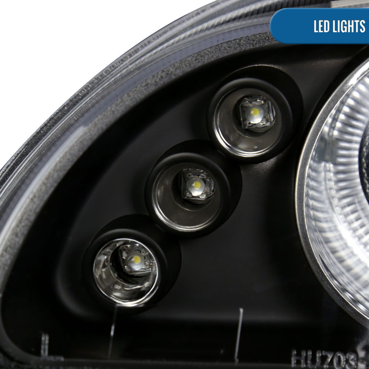 Ronnin - Se adapta a Honda Civic 1992-1995 Par de faros delanteros con proyector LED de doble aro mejorados | Negros