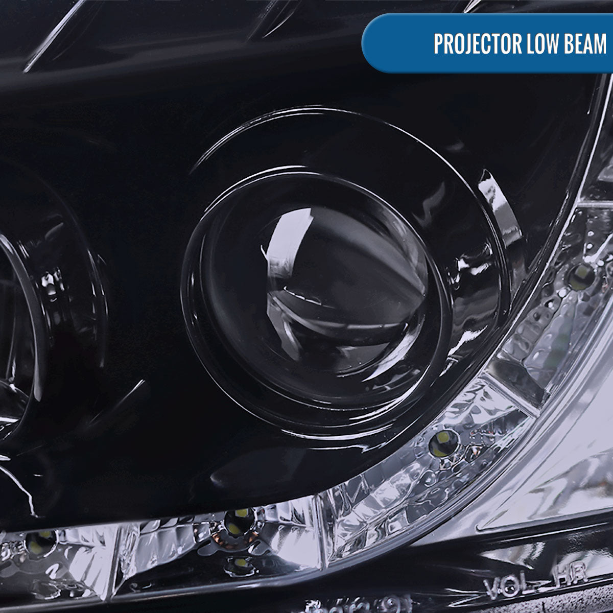 Ronnin - Se adapta a Honda Civic 1996-1998, conjunto de faros delanteros con proyector de luces de circulación diurna LED de repuesto mejorado, par | Negro humo