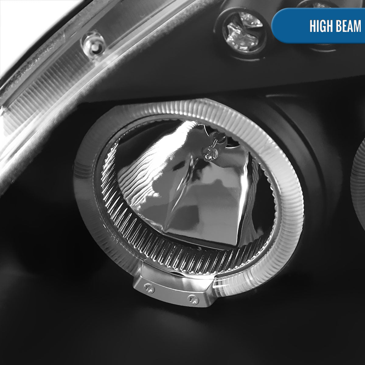 Ronnin - Faros delanteros con proyector LED doble de repuesto mejorados para Honda Civic 1996-1998, par | Negro