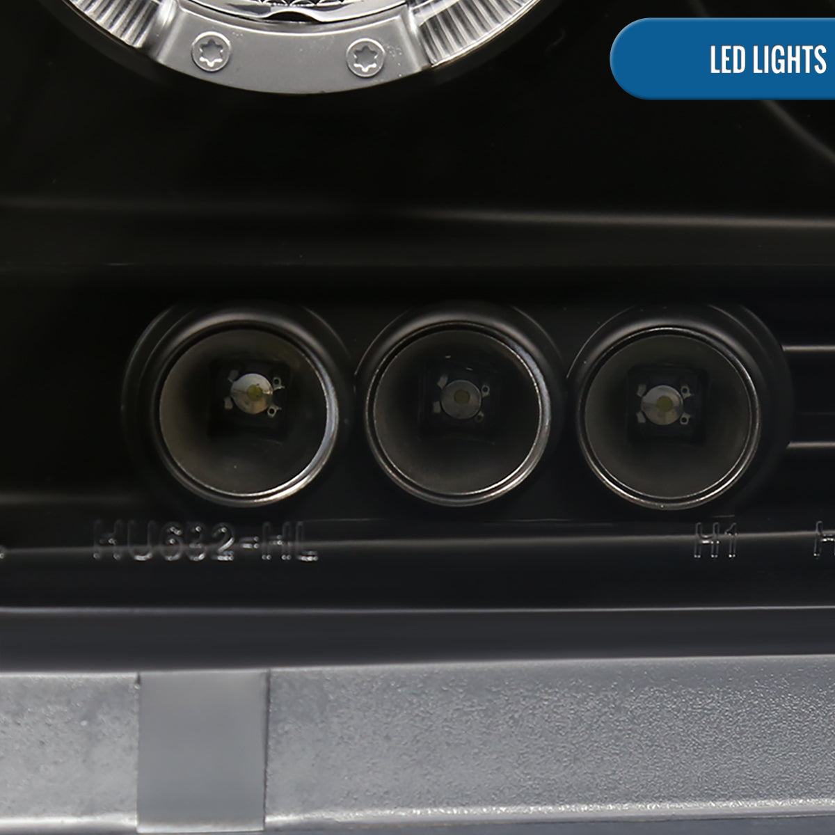 Ronnin - Se adapta a Dodge Dakota 2005-2007, mejora, reemplazo, luces delanteras de proyector LED de doble aro, conjunto de faros, par | Negro