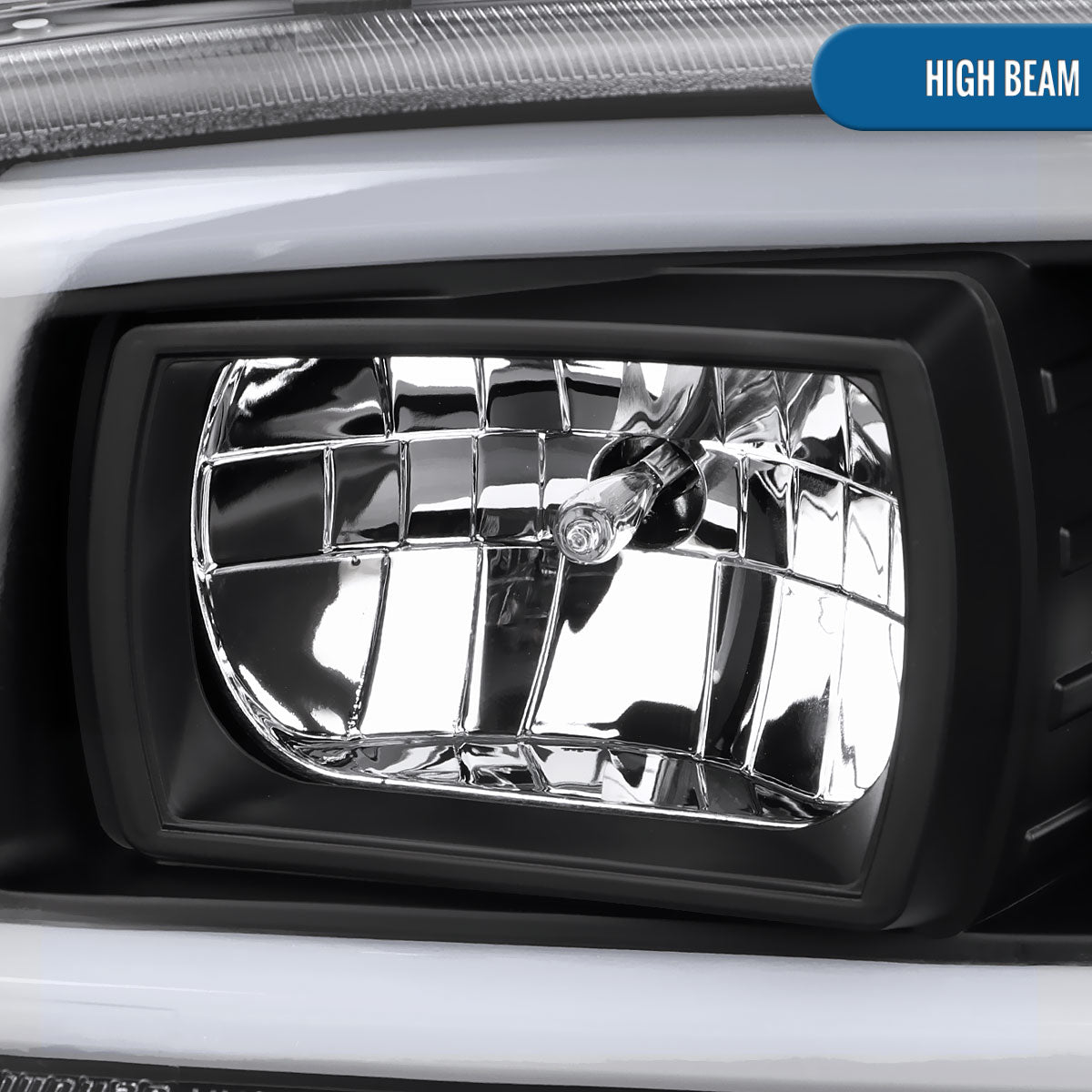 Ronnin - Fits 1999-2007 GMC Sierra Yukon XL Denali Upgraded Replacement LED Tube Running Lights Projector Headlights Assembly Pair | Black