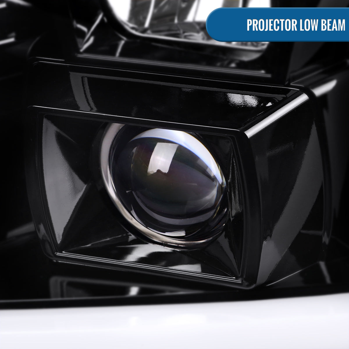 Ronnin - Fits 2007-2014 GMC Yukon XL 1500 2500 Upgraded LED Tube Switchback Sequential Turn Signal Projector Headlights Assembly Pair | Gloss Black