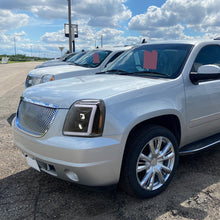 Ronnin - Fits 2007-2014 GMC Yukon XL 1500 2500 Upgraded LED Tube Switchback Sequential Turn Signal Projector Headlights Assembly Pair | Gloss Black