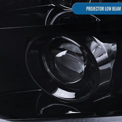 Ronnin - Se adapta a GMC Yukon XL 1500 2500 SLT Denali 2007-2014 Luces LED Proyector Conjunto de Faros Par | Negro Humo