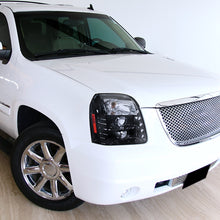 2007-2014 GMC Yukon XL 1500 2500 SLT Denali LED Lights Projector Headlights Assembly Pair | Black Smoke