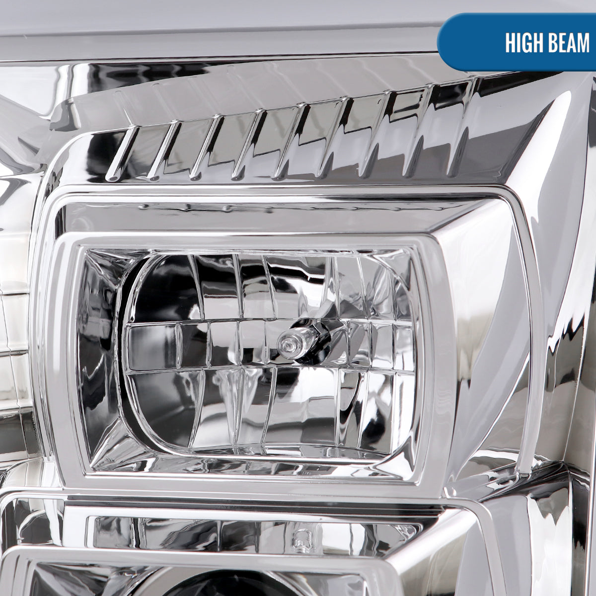 Ronnin - Fits 2007-2014 GMC Yukon XL 1500 2500 Upgraded LED Tube Switchback Sequential Turn Signal Projector Headlights Assembly Pair | Chrome