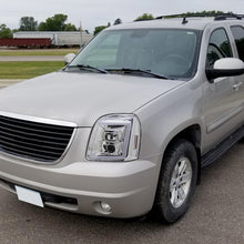 Ronnin - Fits 2007-2014 GMC Yukon XL 1500 2500 Upgraded LED Tube Switchback Sequential Turn Signal Projector Headlights Assembly Pair | Chrome