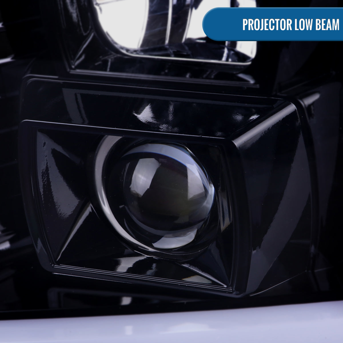 Ronnin - Fits 2007-2014 GMC Yukon XL 1500 2500 Upgraded LED Tube Switchback Sequential Turn Signal Projector Headlights Assembly Pair | Black Smoke