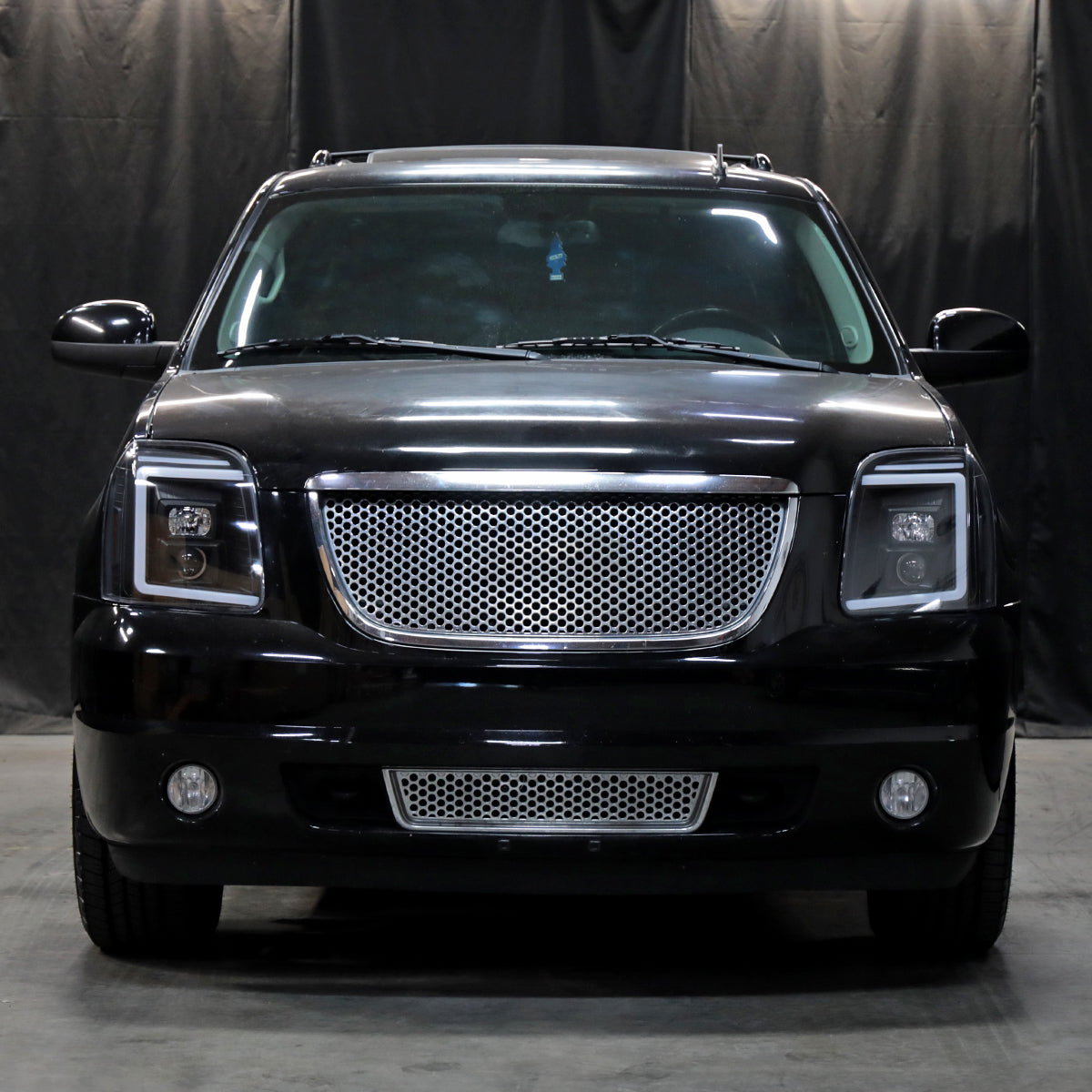 Ronnin - Fits 2007-2014 GMC Yukon XL 1500 2500 Upgraded LED Tube Switchback Sequential Turn Signal Projector Headlights Assembly Pair | Black