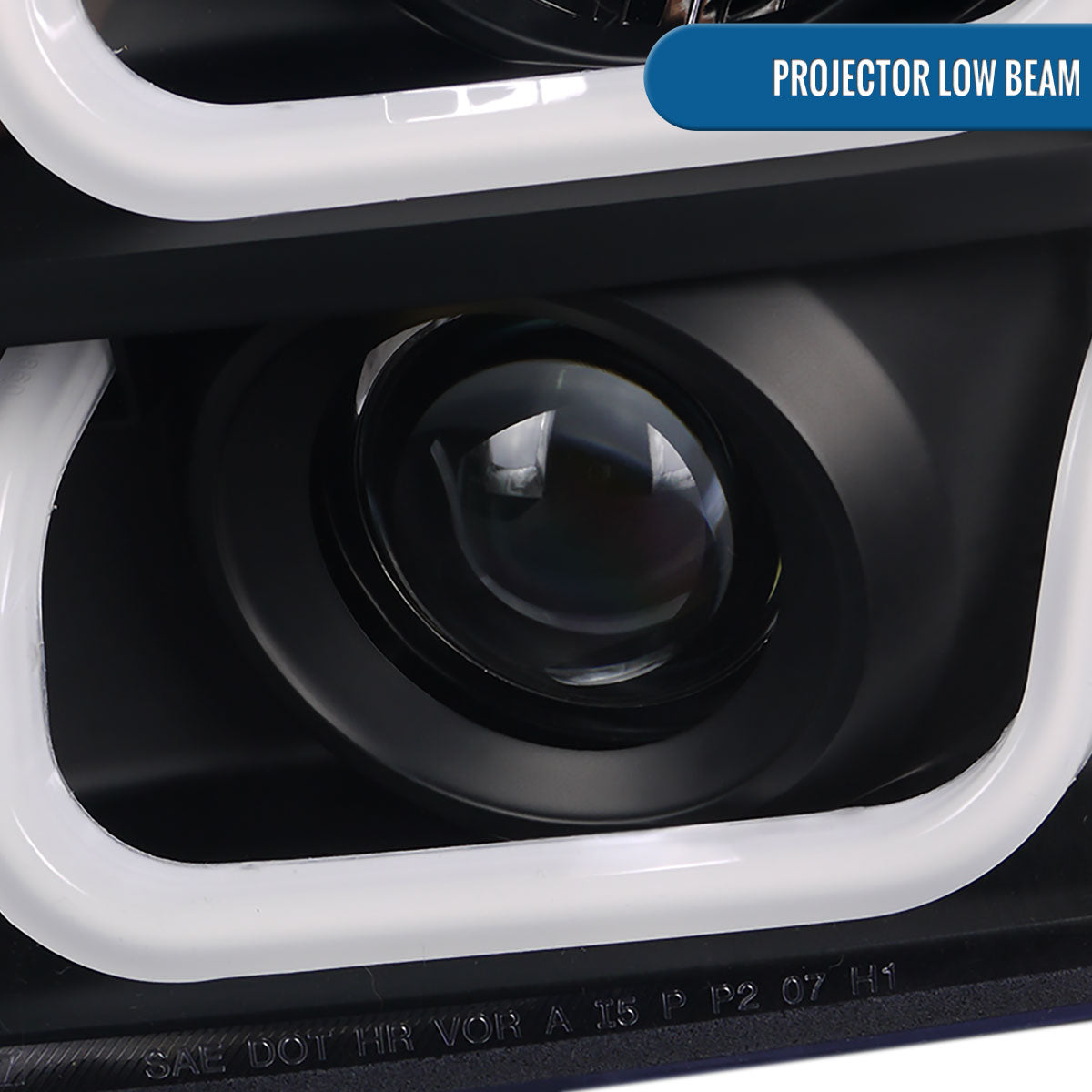 Ronnin - Compatible con GMC Yukon XL 1500 2500 SLT Denali años 2007-2014, faros delanteros con proyector y luces LED de circulación diurna, repuesto de mejora, par | Negro