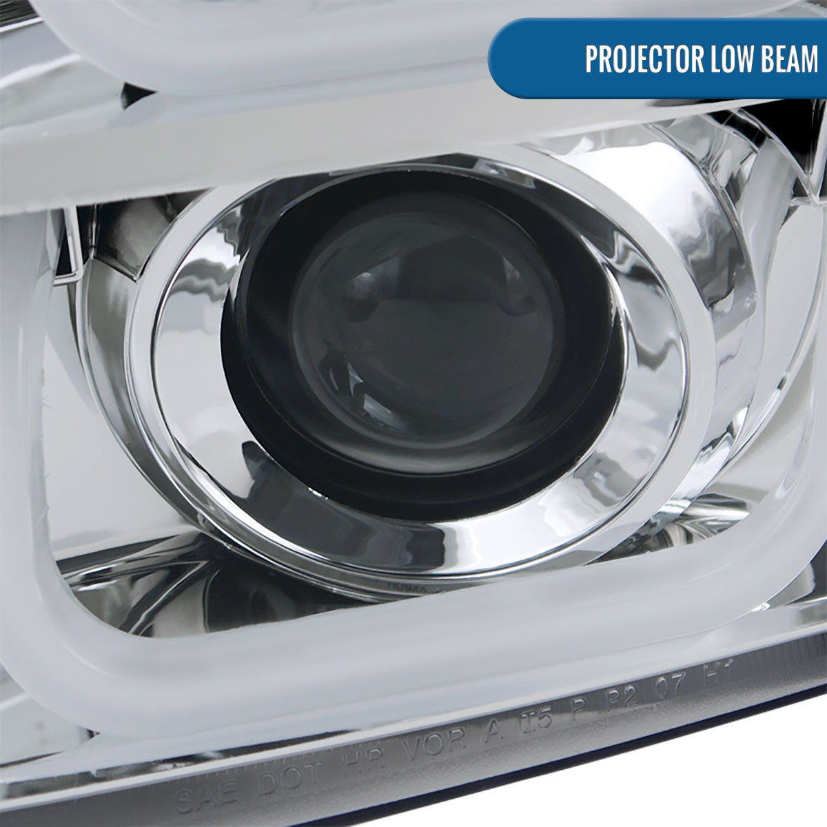 Ronnin - Compatible con GMC Yukon XL 1500 2500 SLT Denali 2007-2014, faros delanteros con proyector de tubo LED mejorados y luces de circulación diurna, par | Cromado