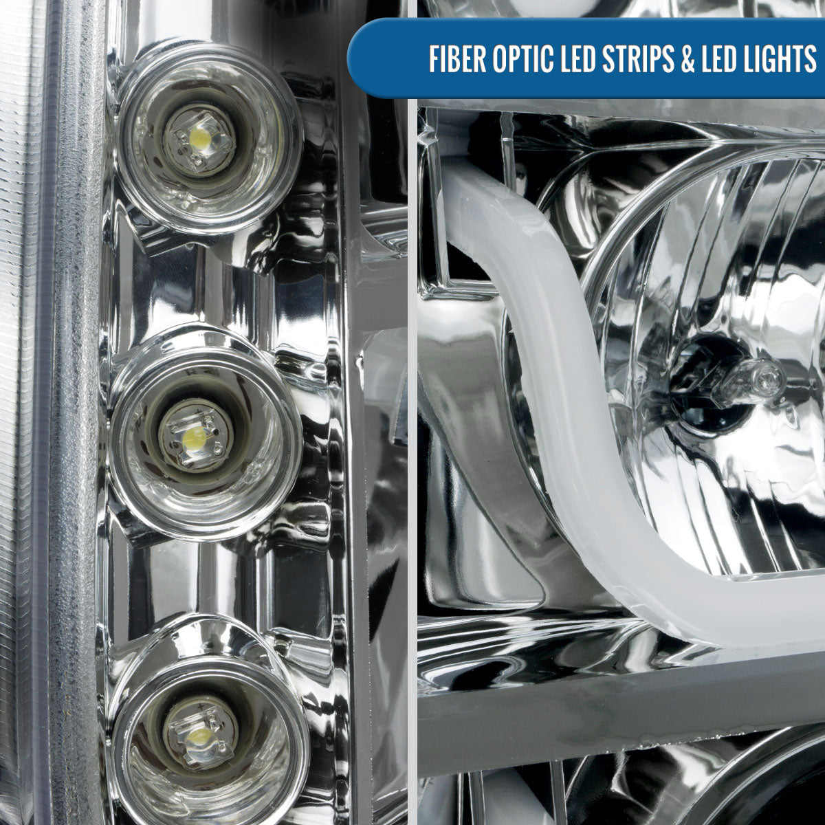 Ronnin - Compatible con GMC Yukon XL 1500 2500 SLT Denali 2007-2014, faros delanteros con proyector de tubo LED mejorados y luces de circulación diurna, par | Cromado
