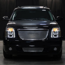 Ronnin - Compatible con GMC Yukon XL 1500 2500 SLT Denali 2007-2014, faros delanteros con proyector de tubo LED mejorados y luces de circulación diurna, par | Cromado