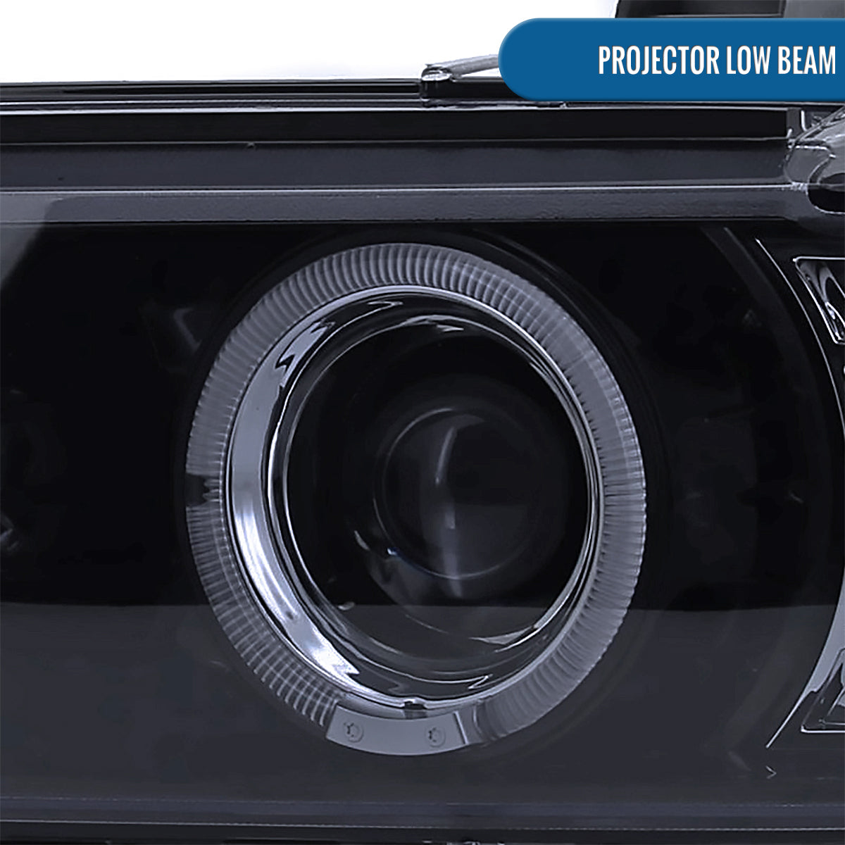 Ronnin - Compatible con BMW E39 530i 525i 525xi 540i de 2001-2003, par de faros delanteros de proyector halógeno con doble aro LED de repuesto mejorado | Negro humo