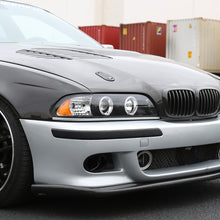 Ronnin - Compatible con BMW E39 530i 528i 525i 1996-2003 Ensamblaje de faros proyectores halógenos LED de doble aro de repuesto mejorado | Negro