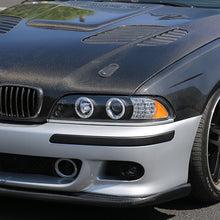 Ronnin - Compatible con BMW E39 530i 525i 525xi 540i de 2001-2003, par de faros delanteros de proyector halógeno con aros dobles LED de repuesto mejorados | Negros