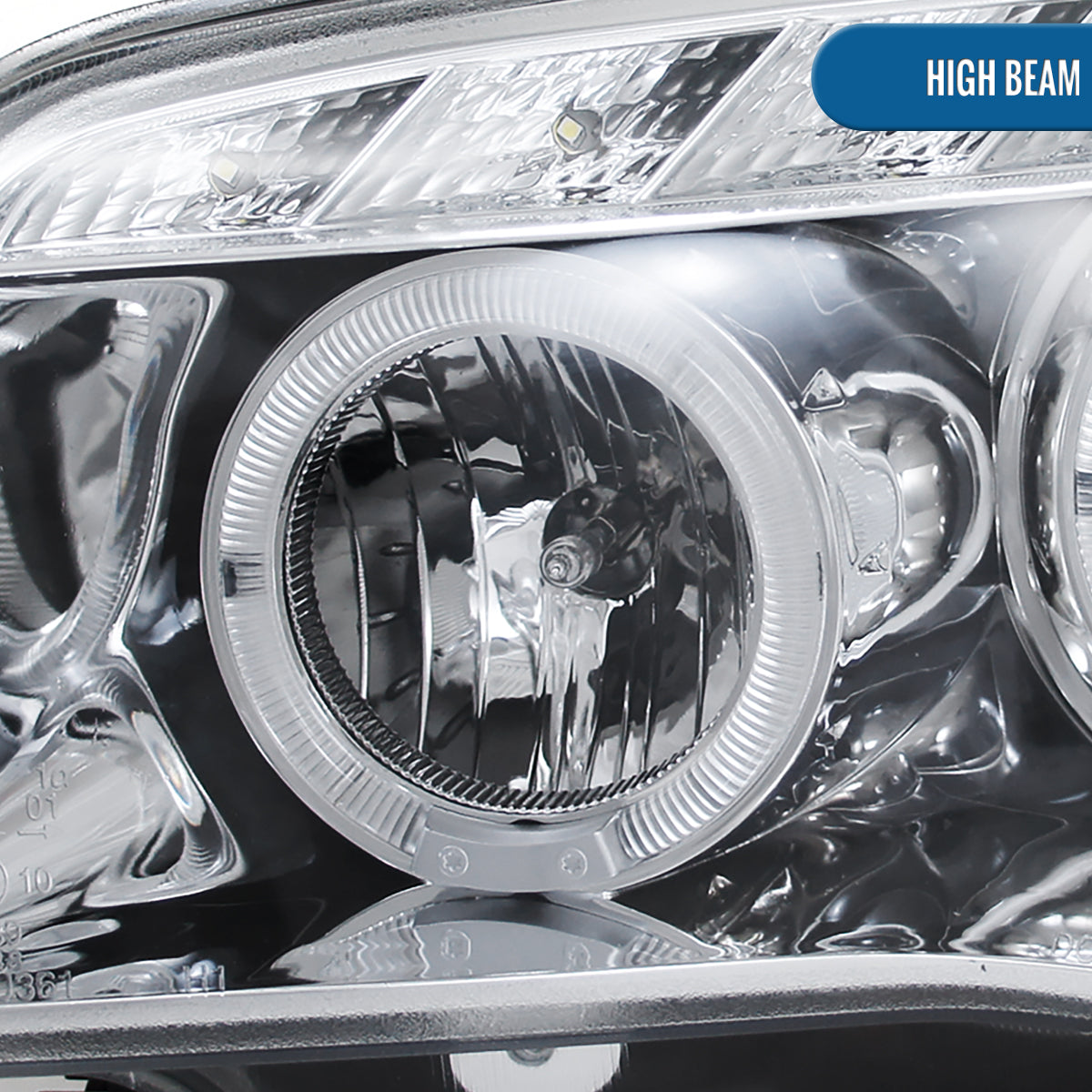 Ronnin - Fits 2004-2013 BMW E87 E81 Euro E82 E88 US 120i 128i 135i Upgraded Replacement LED Angel Eye Projector Headlights Assembly Pair | Chrome