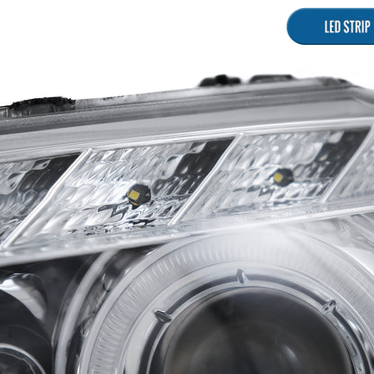 Ronnin - Fits 2004-2013 BMW E87 E81 Euro E82 E88 US 120i 128i 135i Upgraded Replacement LED Angel Eye Projector Headlights Assembly Pair | Chrome