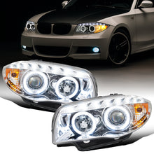 2004-2013 BMW 1-Series E87 E81 Euro E82 E88 US 120i 128i 135i Upgraded Replacement LED Angel Eye Projector Headlights Assembly Pair | Chrome